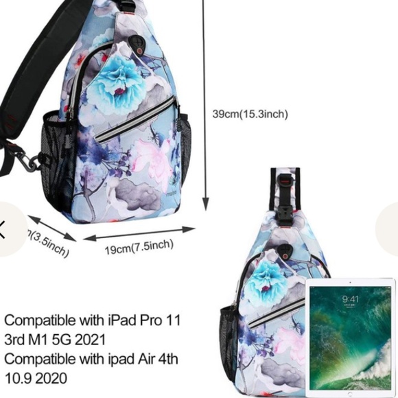 Mosiso Sling BackPack Crossbody Shoulder Bag in Ink Wash Painting - Picture 4 of 8